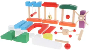 Drevené Domino Hra Stavebné kamene, Drevo Domino Nastaviť Začiatku Vzdelávania, Vzdelávacie Hračky Darček pre Deti Batoľa Deti