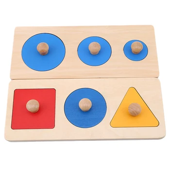 Drevené Geometrických Tvarov, Triedenie Matematika Montessori Puzzle Farebné Predškolského Vzdelávania, Vzdelávacie Hry, Baby Batoľa Hračky