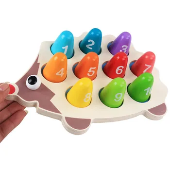 Drevené Ježko Matematické Vzdelávanie Nástroj Zodpovedajúce Číslo Počítanie Hry, Puzzle, Hračky Montessori Vzdelávacích Drevené Hračky Narodeninám