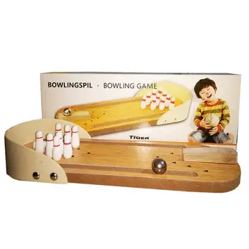 Drevené Plochy Bowling Deti Hra Hračka Nastavenie Stola Bowling Hračka Klasické Mini Stôl Loptu Súprava Pre Deti, Dospelých, Interaktívne Hračky