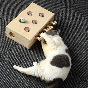 Drevo Mačka Hit Gophers Hračky, Interaktívne Chytiť Myš Hre Zábavné Platformu Dráždiť Domáce Zvieratá