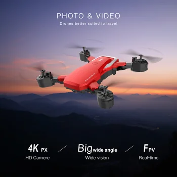 Drone WiFi Fpv Možné Opraviť Výška 4K HD Letecké Fotografovanie Fotoaparát Quadcopter Black Red Diaľkové Ovládanie Lietadla Hračka