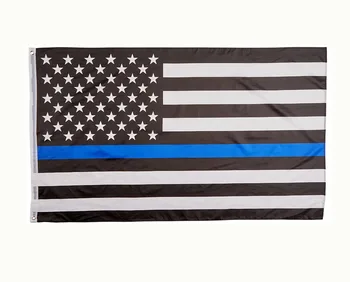 Drop Shipping BlueLine usa Polícia Vlajok, 3 5 Nohy Tenká Modrá Čiara Vlajku USA Čierna, Červená riadka Epacket