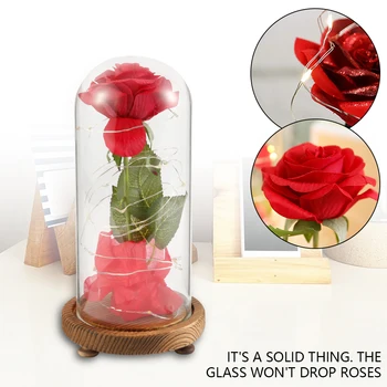 Dropshipping 2020 Galaxy Rose Blikajúce Kvety V Banková Sklenenou Kupolou pre valentínsky Deň matiek Darček k Narodeninám, Svadobné Dekorácie
