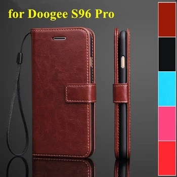 Držiteľa karty kryt prípade Doogee S96 Pro Pu kožené puzdro Ochranný Kryt Retro závesu peňaženky, flip case