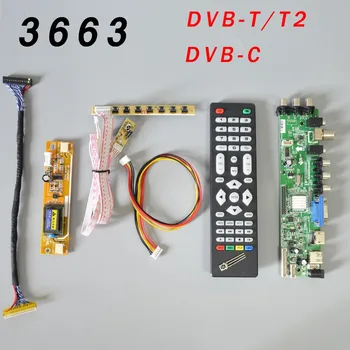 DS.D3663LUA.A81.2.PA V56 V59 Univerzálny LCD Ovládač Rada Podpora DVB-T2 TV Doska+7 Tlačidlo Prepnúť+IR+2 Lampy Invertor+LVDS 3663