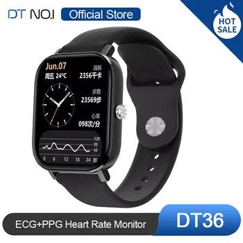 DT Č.1 DT36 1,75 palec Smart Sledovať HD Displej EKG+PPG Srdcovej frekvencie, Krvného Tlaku SpO2 Monitor Kalkulačka Hudby Ovládanie Kamery