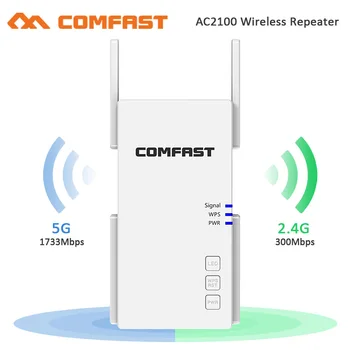 Dual Band 2100Mbps WiFi Extender Internet Signál Booster Wireless Repeater 2,4 GHz, 5 ghz Wi-Fi Rozsah Amplifer Router 4*3di Anténa