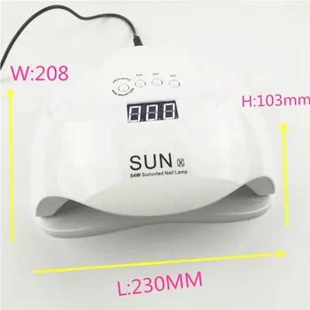 Dual Svetlo UV Lampa Vysoký Výkon 54W SUNX na Nechty, Vlasy Stroj Vytvrdzovanie UV Gél LED Lampa na Nechty, poľský Nástroje S 99s Časovač LCD Displej