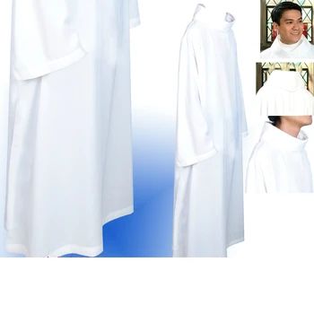 Duchovenstvo Rúcha Katolíckych Kostým Cirkvi Kňaz Alb Kapucňou Diakon Župan Vestment Christian Chasuble Alb Hmotnosť Šaty Tri Modely