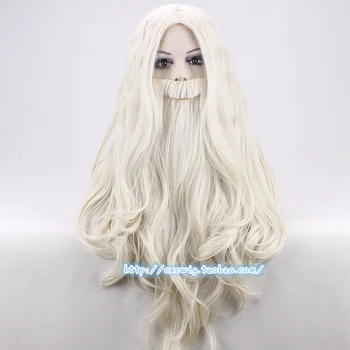 Dumbledore Parochňa s beard Gandalf, hranie Rolí blond dlhé Vlasy Halloween kostýmy strany parochne 65 cm + parochňu spp