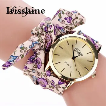 Duoya Irisshine Ženy hodinky lady dievča Luxusný darček Módne dámske Kvetinové Star Luk Náramkové hodinky Šatku Kapela Strany veľkoobchod #15