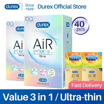 Durex Vzduchu 3in1 Neviditeľné Ultra-tenké Spike Kondóm Mazané Prírodného Latexu Penis Rukáv Dospelých Produkty Pre Mužov