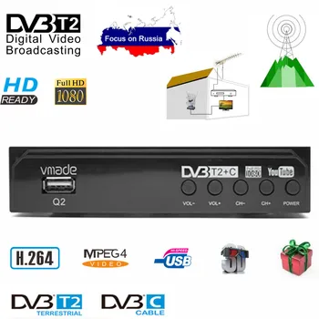 DVB-T2 Dekodér, TV Tuner HD 1080, WIFI, TV BOX DVB-T Digitálneho Terestriálneho Prijímača DVB T2, DVB-C Kombinovaný H. 264 AC3 HD Audio