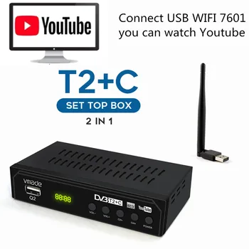 DVB-T2 Dekodér, TV Tuner HD 1080, WIFI, TV BOX DVB-T Digitálneho Terestriálneho Prijímača DVB T2, DVB-C Kombinovaný H. 264 AC3 HD Audio