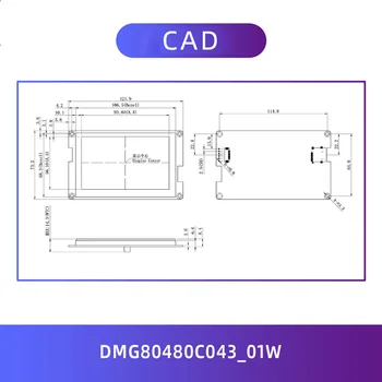 Dwin T5L HMI Inteligentný Displej, DMG80480C043_01W / 02W 4.3