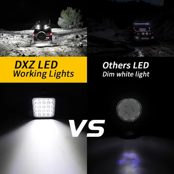 DXZ 4pcs 12V 24V Auto LED Pracovné Svetlo Bar 4X4 Offroad Svetlometu 16SMD 48W Reflektory pre SUV ATV Motocykel, nákladné Vozidlo Auto Žiarovky