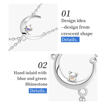 Dyje Dvojité Strapec Strieborná Farba Náhrdelník Prívesok White Crystal Prívesky Pre Ženy Náhrdelník Chokers 2020 Trendy, Nové Šperky Darček