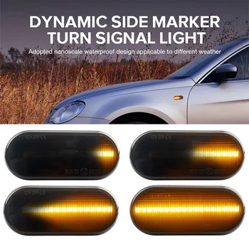 Dynamické Žltá dióda LED Blatník Značku Svetelný Indikátor Dymu Objektív pre VW Bora Golf 3 4 Zapnite Signálneho Svetla Strane Blatník Značky Lampa