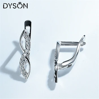 Dyson 925 Sterling Silver Náušnice Infinity Klasické Láska Symbol Zirkón Jemné Večnosti Cilp Náušnice Pre Ženy, Jemné Šperky