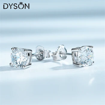 Dyson 925 Sterling Silver Šperky Pre Ženy Jednoduché 6.0 mm Kolo Stud Náušnice S Rôznymi Farbami Darčeky Klasické Jemné Šperky