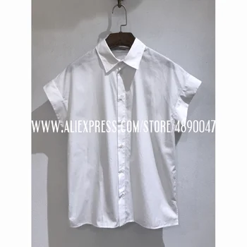 Dámske biele tričko basic 2020 letné krátke puzdre tričko bavlna dámske elegantné tričko Pošmykol rukávy čisto biele bavlnené tričko