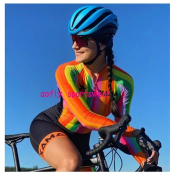 Dámske dlhý Triatlon Krátky Rukáv Cyklistika Dres Sady Skinsuit Maillot Ropa Ciclismo Cyklistický Dres na Bicykel Oblečenie, Ísť Jumpsuit