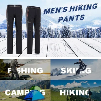 Dámske Turistické Nohavice Fleece Vymeniteľné Nepremokavé Vetru Horských Nohavice s Zips Vrecká Outdoor Camping, Rybárčenie Zime
