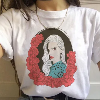 Dámy Grafický Dizajn, Tlač T-shirt Krásne kórejský T-shirt Žena Žien T-shirt Lana Del Rey Ulzzang O-neck T-shirt