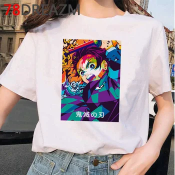 Démon Vrah Kimetsu Č Yaiba t shirt žena biele tričko 2020 plus veľkosť grunge kawaii oblečenie estetické tumblr