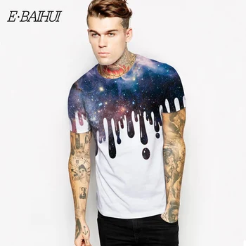 E-BAIHUI letné módne mens Príležitostných t shirt Muž 3D Octopus tlač krátke rukávy T-košele značky T-Shirts Swag mens topy tees NA-2