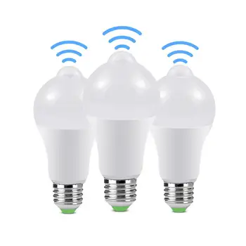 E27 12W 15W 18W 20W LED Nočné Svetlo Žiarovka Smart PIR Snímač Pohybu Lampa AC110V-220V pre Schodisko, Wc, Veranda, Garáž, Balkón, Kúpeľňa