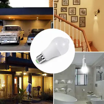 E27 12W 15W 18W 20W LED Nočné Svetlo Žiarovka Smart PIR Snímač Pohybu Lampa AC110V-220V pre Schodisko, Wc, Veranda, Garáž, Balkón, Kúpeľňa