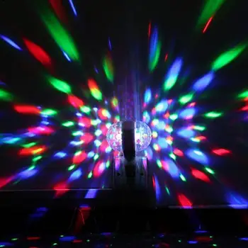 E27 3W Farebné Rotujúce RGB Dual-head LED Fáze Osvetlenie Xmas Party Účinok Svetla, Magic Ball Svetlo LED KTV Bar, DJ, Disco Svetlo