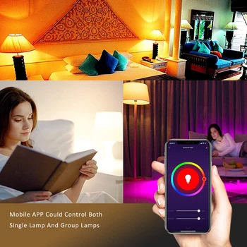E27 B22 Magic Premenlivé Farby, Wifi, Bluetooth Smart Lampada alebo IR Ovládanie Domáce Dekorácie Hlasové Ovládanie Siri 9-20w RGB