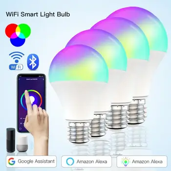 E27/B22 Smart 9W LED Žiarovky WiFi RGB Svetlo Aplikácie Hlasové Ovládanie Google Alexa nový rok dekorácie tovaru 2021 izba dekor lampa