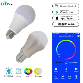E27, Wifi, Smart Žiarovky Lampy Svetlo ESP8266 pre 2,4 G IOS Android APP Echo Alexa Google Smart Home DoHome