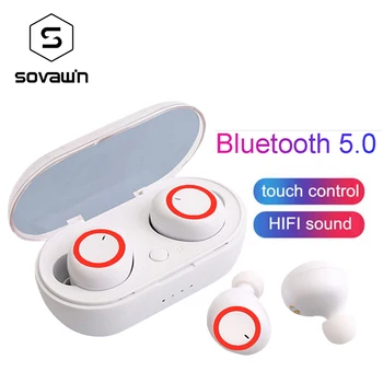 E6S TWS Bezdrôtové Slúchadlá Bluetooth 5.0 Dotykové Ovládanie Slúchadiel Stereo Bass Nepremokavé Športové Slúchadlá s Mikrofónom pre Chytré telefóny,