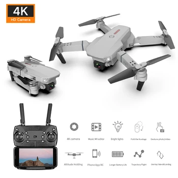 E88 dron quadcopter hučí drone 4k širokouhlý fotoaparát, WiFi 1080p real-time prenosu FPV podľa mňa rc