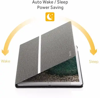 EasyAcc® Apple iPad Pro 12.9/9.7 2017 Prípade Sivá nárazuvzdorný Zadný Kryt Magnetickým Uzáverom Auto Sleep/Wake up Smart Cover Prípade