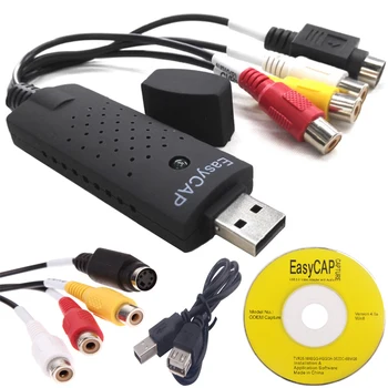 EasyCAP USB digitalizačné Karty Adaptéra TV, DVD, VHS Captura v de deo Kartu Audio AV pre Počítač/CCTV Kamera USB 2.0 EasyCAP DC60