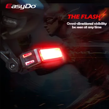 EasyDo Cyklistické Svetlo na Bicykel USB Nabíjanie Zadné zadné Svetlo 16 LED Pás s 3 Pevnými Spôsoby 180° Viditeľnosť Cyklistické Doplnky