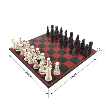 Easytoday Tradičné Drevené Šachy Hry Nastaviť Syntetické Drevo Šachovnicu Starožitné Živice Šachové Figúrky Kvalitná Hra Darček