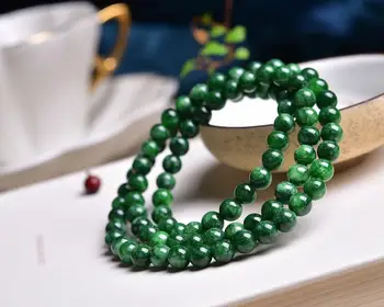 Echsun emerald drahokam náramok prívesky, šperky náramok pierre naturelle bijoux femme joyeria fina deň matiek darček 3 otočí 6 mm