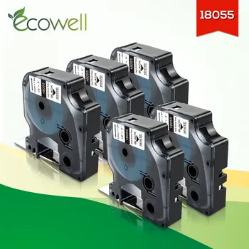 Ecowell Kompatibilný pre DYMO 18055 Priemyselné Rhino Zmršťovacej Rúrky 12 mm Štítky pre Dymo Rhino 6000 5200 4200 5000 Label Maker