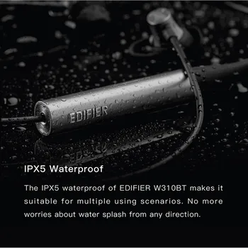 EDIFIER W310BT Bluetooth Slúchadlá Bezdrôtová 4.2 In-Ear Stereo Slúchadlá Mäkký Ergonomický Dizajn IPX5 8.5 Pracovný Čas