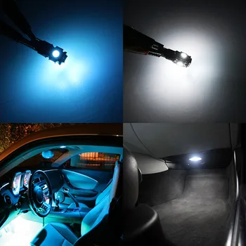 Edislight 9Pcs White Ice Blue Canbus LED Lampa Auto Žiarovky Interiér Balík Kit Pre 2010-2017 Ford Mustang Mapu Dome Kmeň Svetla