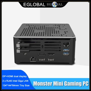 Eglobal S210 Intel Nuc i9 9880H i7 9850H 2 Lan Mini PC Windows 10 Pro 2*DDR4 2*M. 2 NVMe AC Wifi, Stolný Počítač 4K DP HDMI