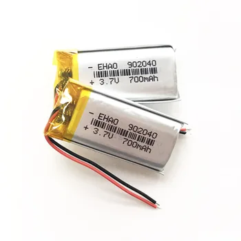 EHAO 902040 3,7 V 700mAh Lítium-Polymérová LiPo Nabíjateľná Batéria Pre Mp3 PAD DVD E-kniha bluetooth reproduktor, LED svetlo