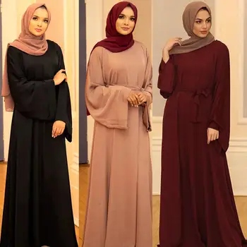 Eid Mubarak Abaya Moslimských Hidžáb Maxi Šaty Nida Femme Arabčina Kaftane Islam Oblečenie Šaty, Šaty Eid Ramadánu Musulman Vestidos